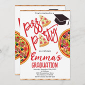 Pizza Party Abschluss Einladung (Vorne/Hinten)