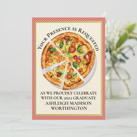 PIZZA PARTY / Abschluss / etc. Einladung (Stehend Vorderseite)