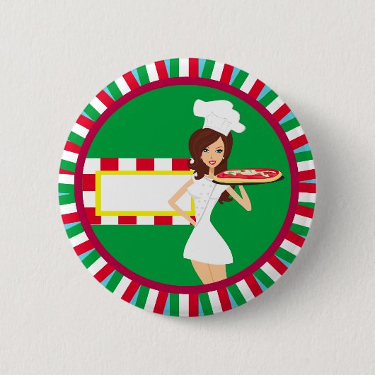Pizza-Party-Abzeichen Button (Vorderseite)
