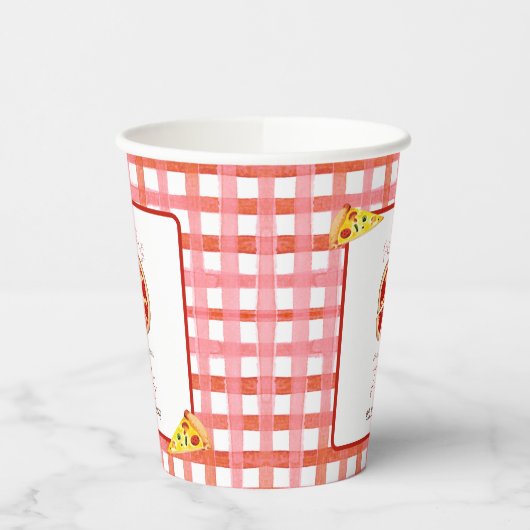 Pizza Party Any Age Birthday Paper cup Pappbecher (Links)