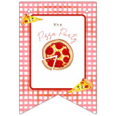 Pizza Party Any Age Birthday Wimpelkette (Erste Fahne)
