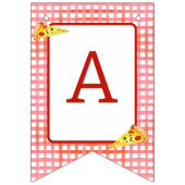 Pizza Party Any Age Birthday Wimpelkette (Dritte Fahne)