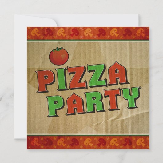 Pizza Party Ausfahrt Box Feier Einladung (Vorderseite)
