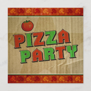 Pizza Party Ausfahrt Box Feier Einladung
