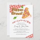 Pizza Party Baby Dusche Niedlich Slice Red Gingham Einladung (Vorderseite)