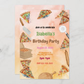 Pizza Party Bash: Spaß zum Geburtstag Einladung (Vorne/Hinten)