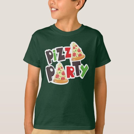 Pizza Party Basic Hanes ComfortSoft® T - Shirt (Vorderseite)