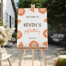 Pizza Party Begrüßung Pizza Geburtstag Willkommen Poster