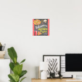 Pizza Party Begrüßungszeichen Poster (Heimbüro)