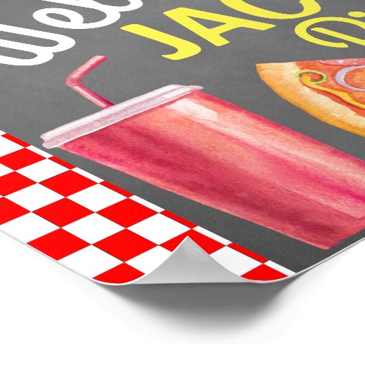 Pizza Party Begrüßungszeichen Poster (Ecke)