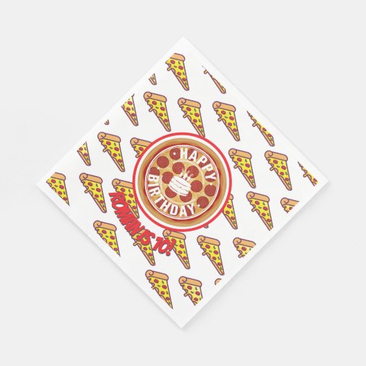 Pizza Party Birthday Decor | Fun Pizza Slice Theme Serviette (Ecke)