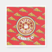 Pizza Party Birthday Decor | Fun Pizza Slice Theme Serviette (Vorderseite)