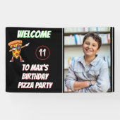 Pizza Party Birthday Fun Pizza Slice Kids Photo Banner (Horizontal)