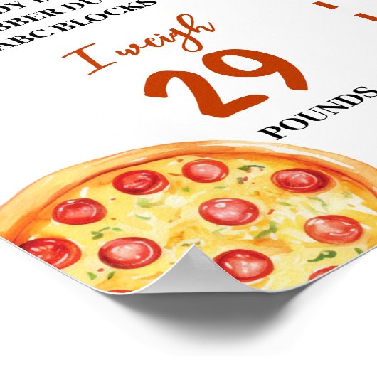 Pizza Party Birthday Milestone Poster (Ecke)