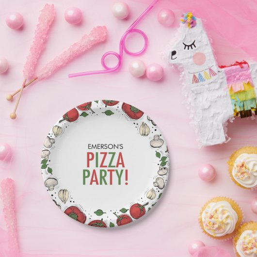 Pizza Party Birthday Paper Plate Pappteller (Party)