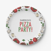 Pizza Party Birthday Paper Plate Pappteller (Vorderseite)
