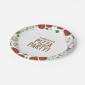 Pizza Party Birthday Paper Plate Pappteller (Schrägansicht)