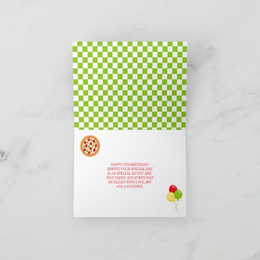 Pizza Party Birthday Party Karte (Innenseite)