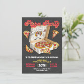 Pizza Party Box Geburtstag Einladung (Stehend Vorderseite)