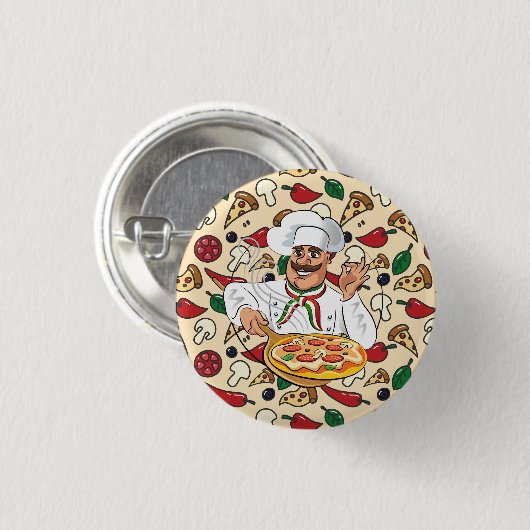 Pizza-Party Button (Vorne & Hinten)