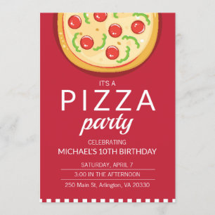 Pizza Party Celebration Einladung