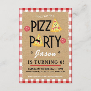 Pizza Party Child's Geburtstagsparty Einladung