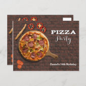 Pizza Party Custom Einladung Postkarte (Vorne/Hinten)