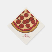 Pizza Party Custom Paper Napkins Serviette (Ecke)