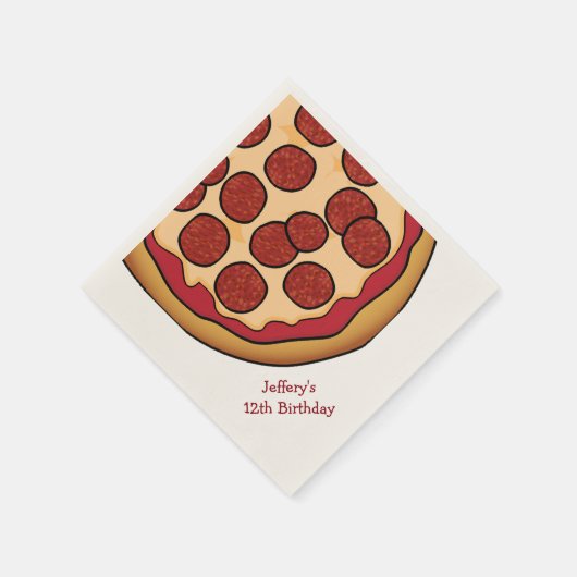 Pizza Party Custom Paper Napkins Serviette (Ecke)