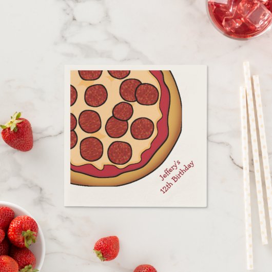 Pizza Party Custom Paper Napkins Serviette (Beispiel)