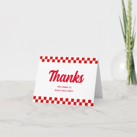 Pizza Party Danke Karte (Vorderseite)