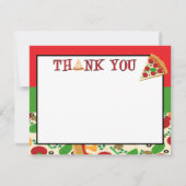 Pizza Party Danke Karte (Vorderseite)