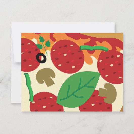 Pizza Party Danke Karte (Rückseite)