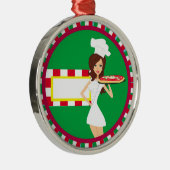 Pizza-Party-Dekoration Silbernes Ornament (Rechts)