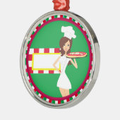 Pizza-Party-Dekoration Silbernes Ornament (Links)