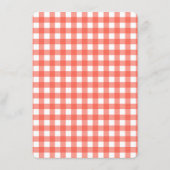 Pizza Party Details Card | Heart Pizza Red Checker Einladung (Rückseite)