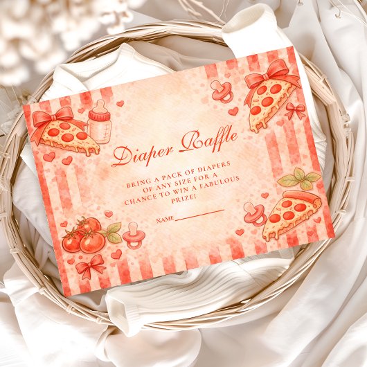 Pizza Party Diapper Raffle Begleitkarte