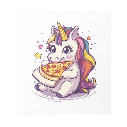 Pizza-Party-Einhorn (1) Notizblock (Vorderseite)