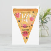 Pizza-Party Einladung (Stehend Vorderseite)