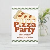 Pizza-Party Einladung (Stehend Vorderseite)