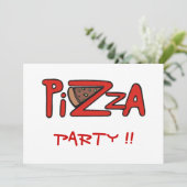 Pizza-Party Einladung (Stehend Vorderseite)
