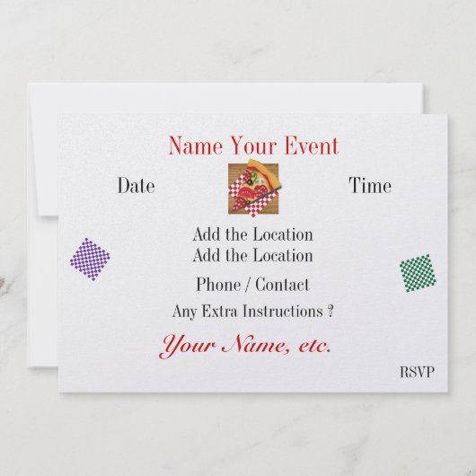 Pizza-Party Einladung (Rückseite)