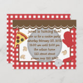 Pizza Party! Einladung (Vorne/Hinten)