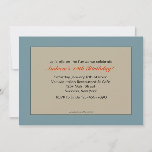 Pizza-Party Einladung (Rückseite)