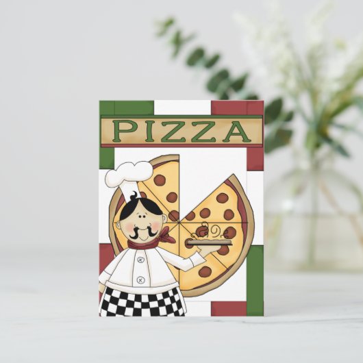 Pizza-Party Einladung (Stehend Vorderseite)