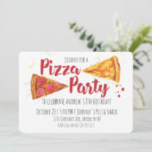 Pizza-Party Einladung (Stehend Vorderseite)