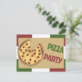 Pizza-Party Einladung (Stehend Vorderseite)