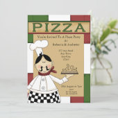 Pizza-Party Einladung (Stehend Vorderseite)