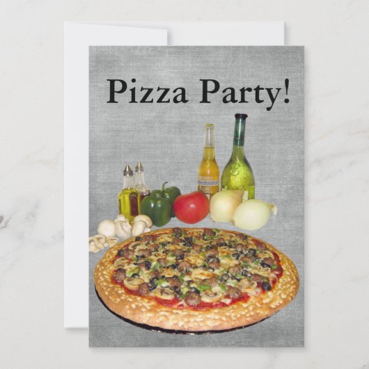 Pizza-Party Einladung (Vorderseite)