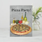 Pizza-Party Einladung (Stehend Vorderseite)